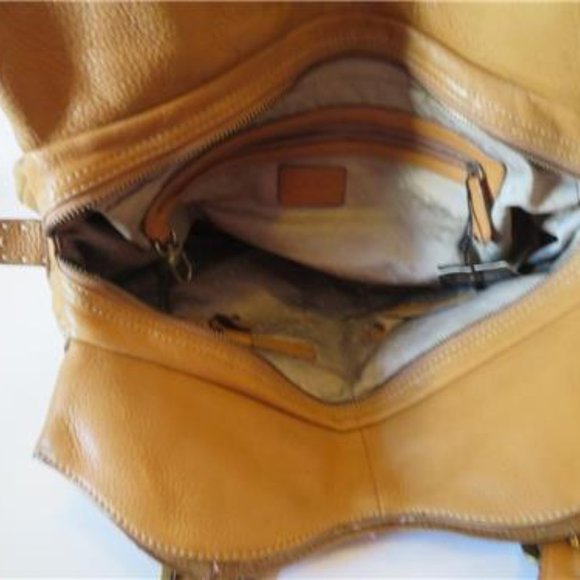 WOMENS COLE HAAN TAN LEATHER TRIPLE ZIP BAG - Picture 7 of 8